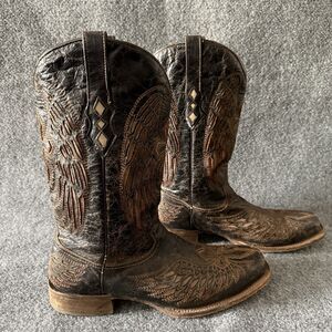 Corral Boots Wing & Cross Embroidered Western Cowboy Boots Square Toe Men’s 12D